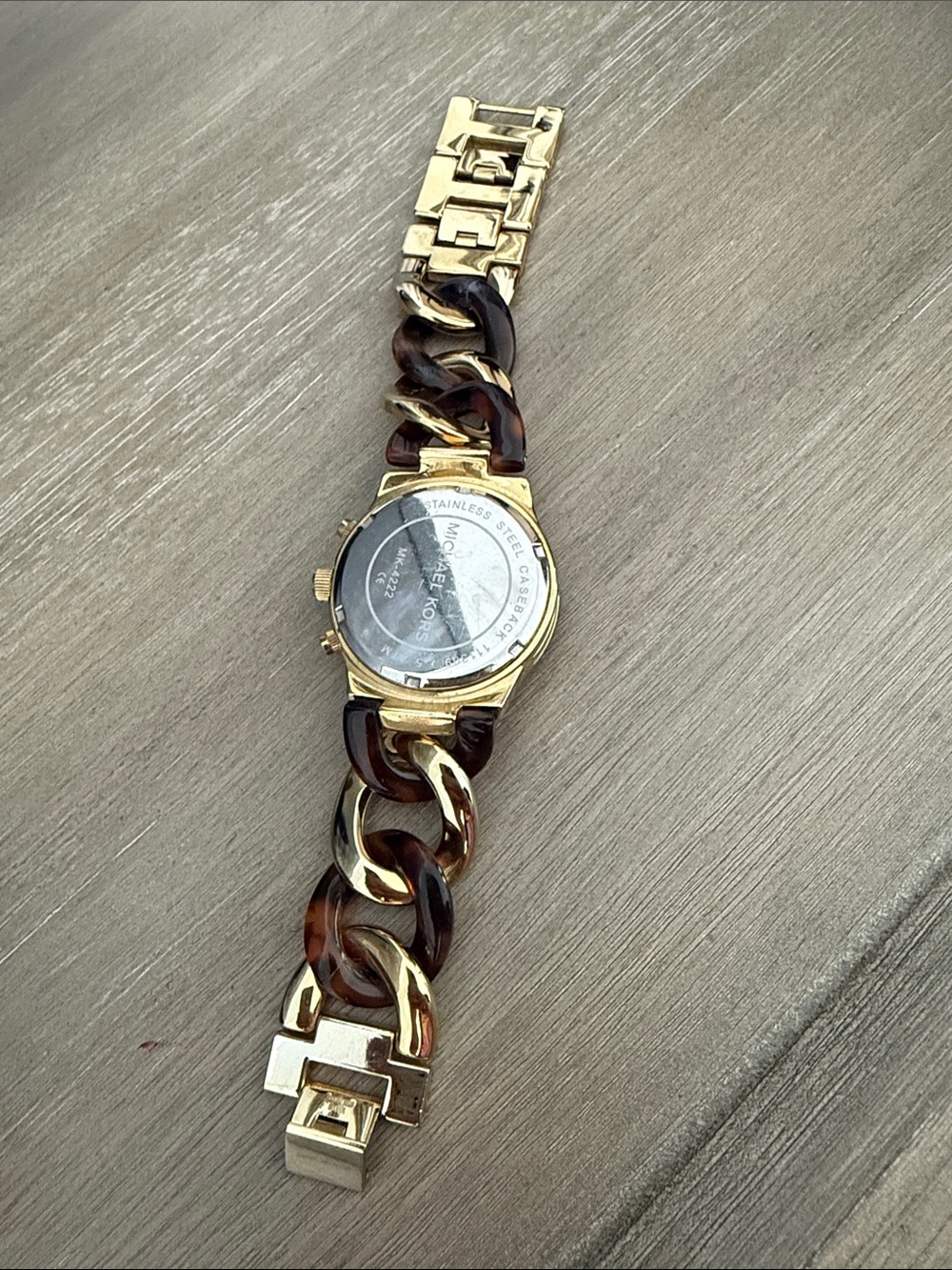Michael Kors Gold and Brown Men’s Chain-Link Chronograph Watch - Picture 3 of 4